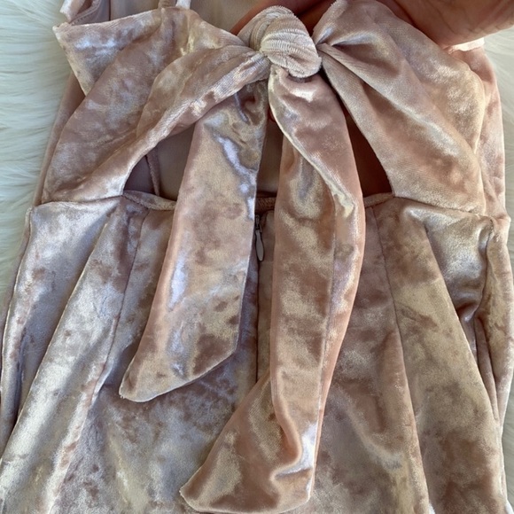 Urban Outfitters Pink Velvet ruffle romper - Picture 3 of 6